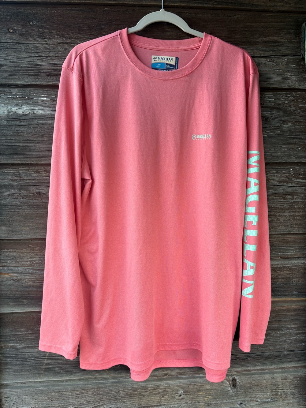 Magellan Outdoors Coral Pink Long-Sleeve Crewneck Tee